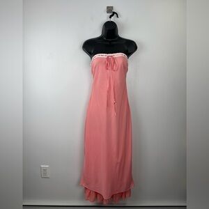 For Love & Lemons Women Daisy Mae Strapless Midi Pink Dress Size Small